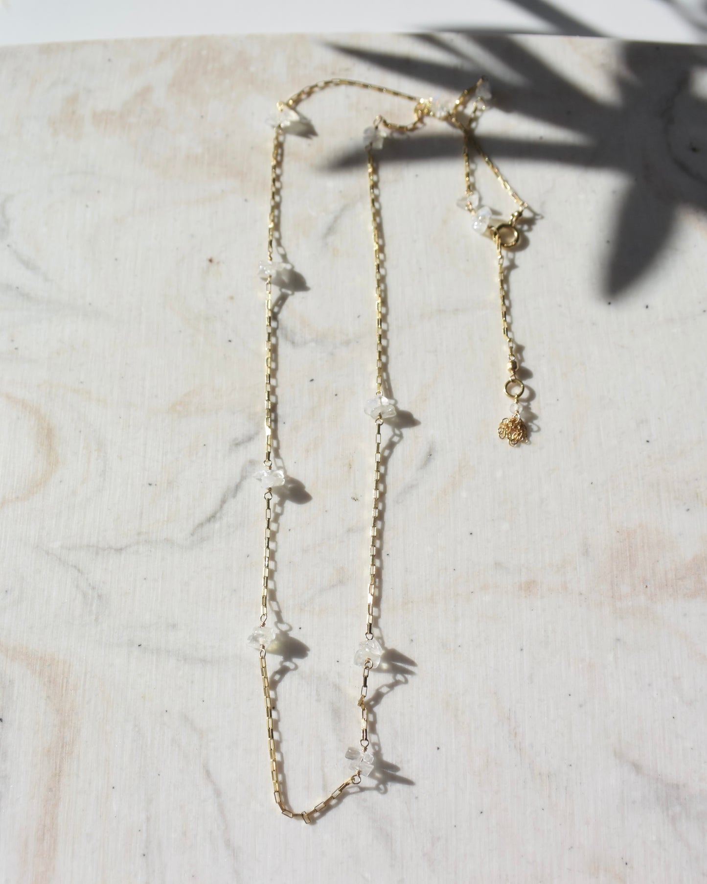 14KGF〈Station necklace〉Moon stone