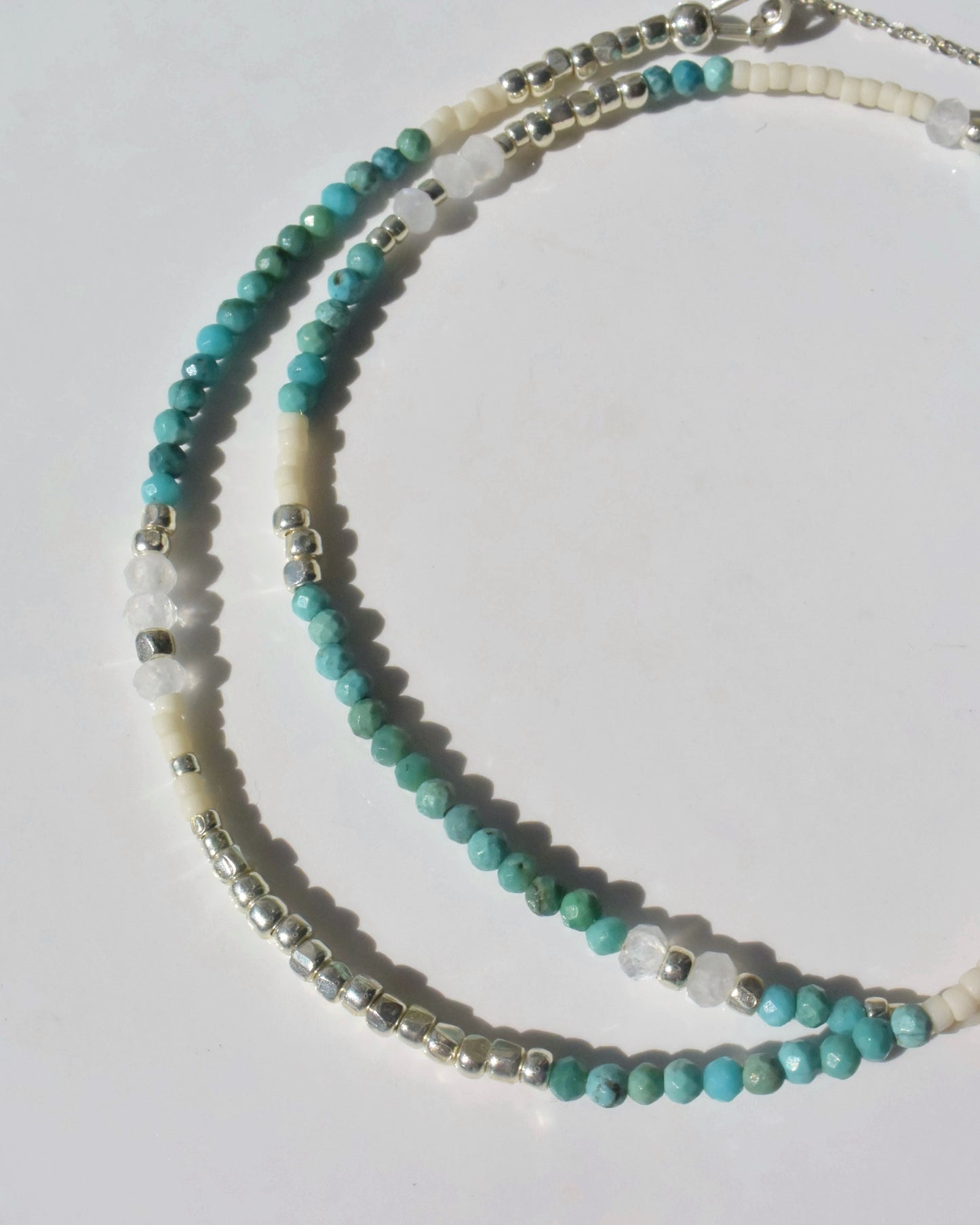 Silver〈Earthing beads Necklace〉Turquoise