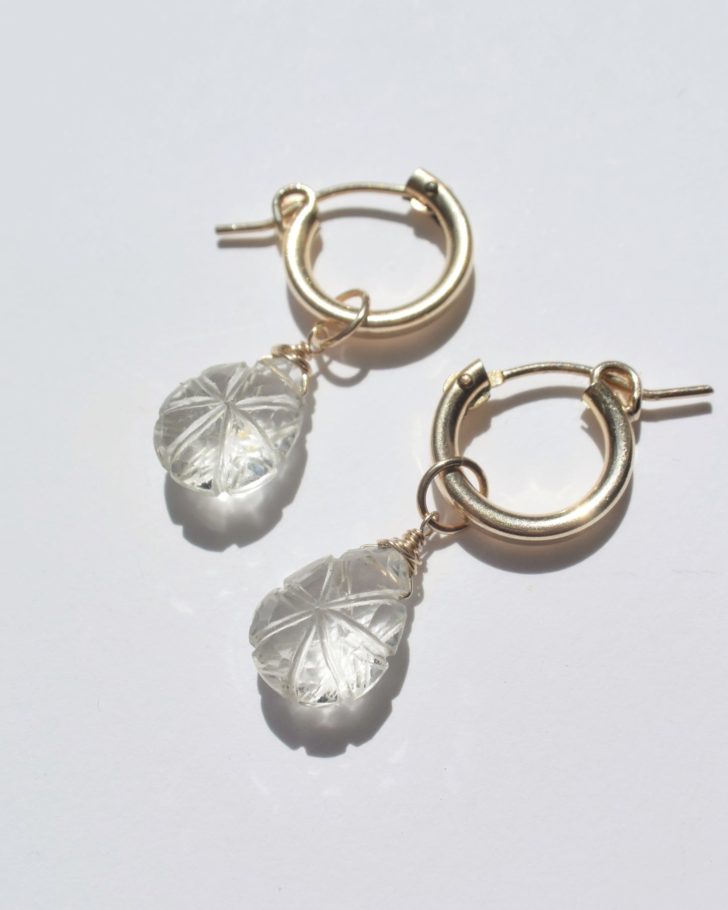 14KGF〈Crystal quartz〉Hoop earring