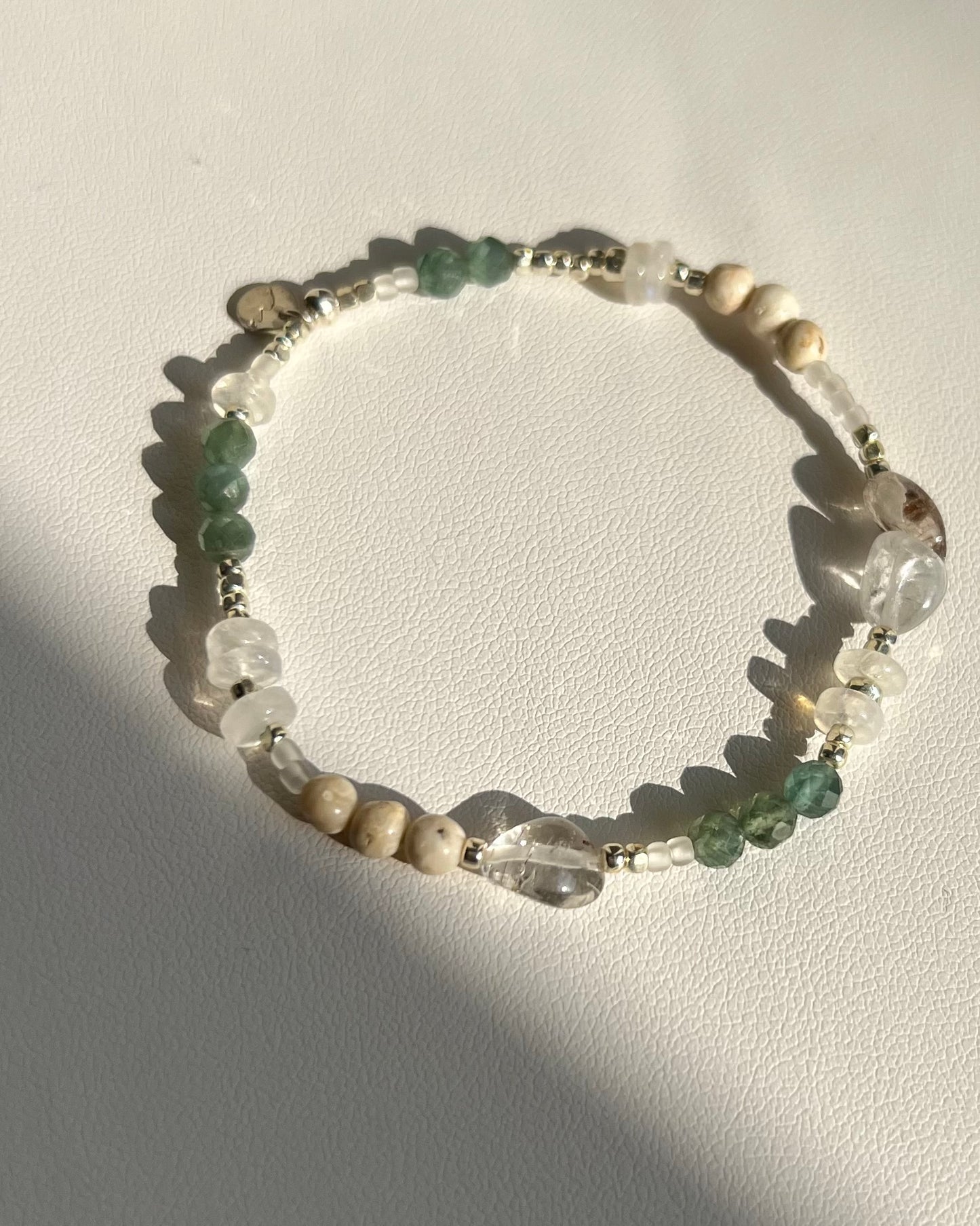 〈Rubber bracelet〉Green apatite