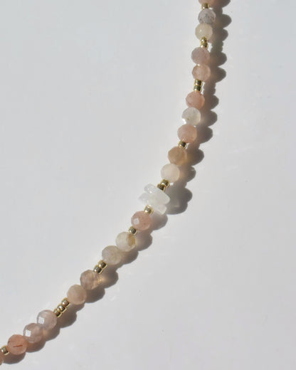 14KGF〈Earthing beads Necklace〉Orange moonstone