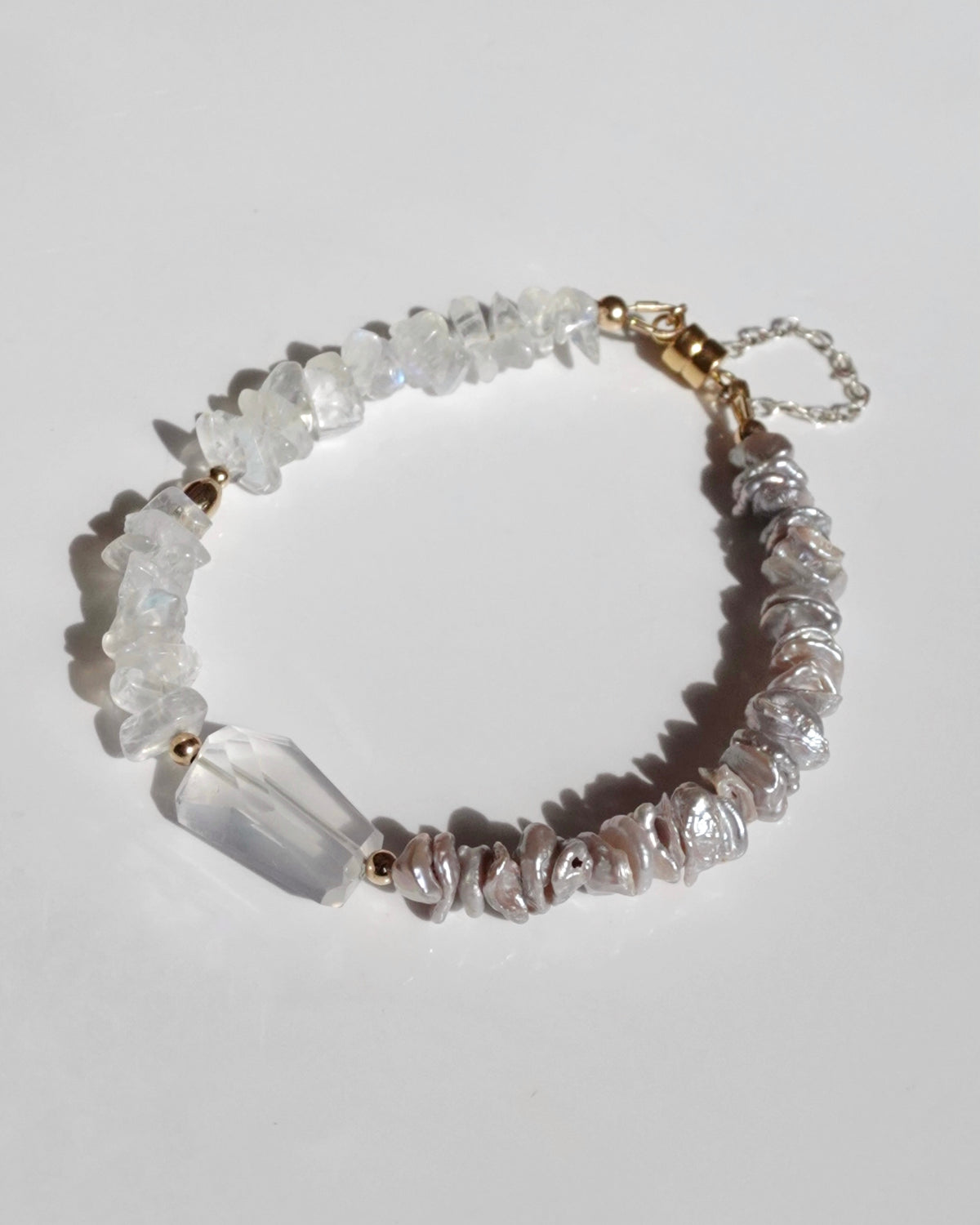 14KGF〈Magnet Bracelet〉Silk quartz