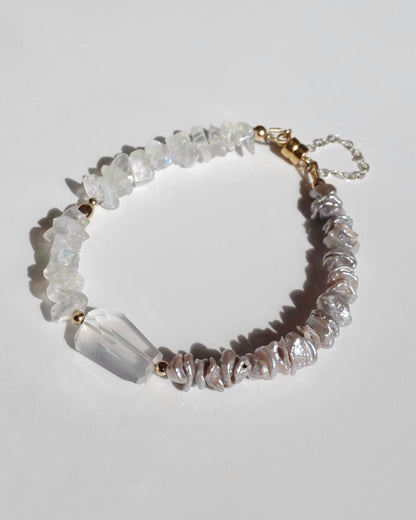 14KGF〈Magnet Bracelet〉Silk quartz