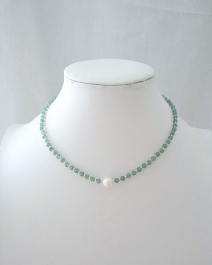 14KGF〈Earthing beads Necklace〉Green apatite