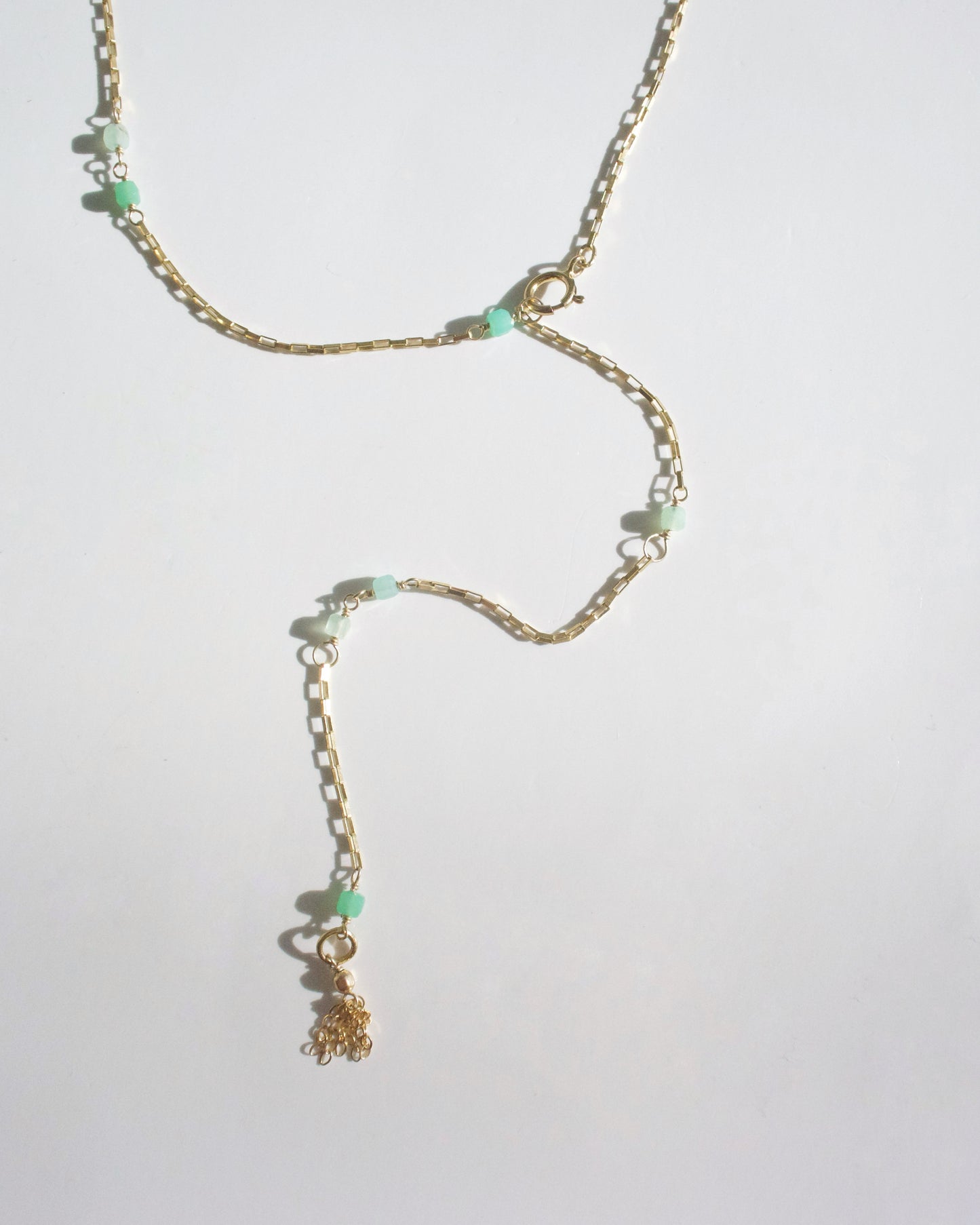 14KGF〈Station necklace〉Chrysoprase