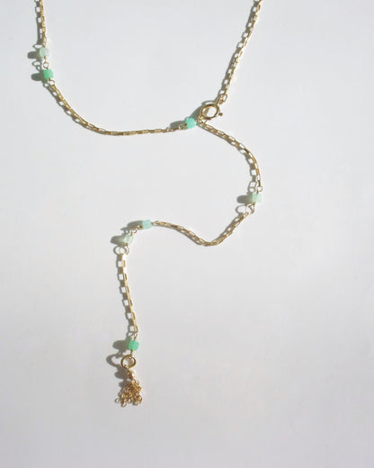 14KGF〈Station necklace〉Chrysoprase