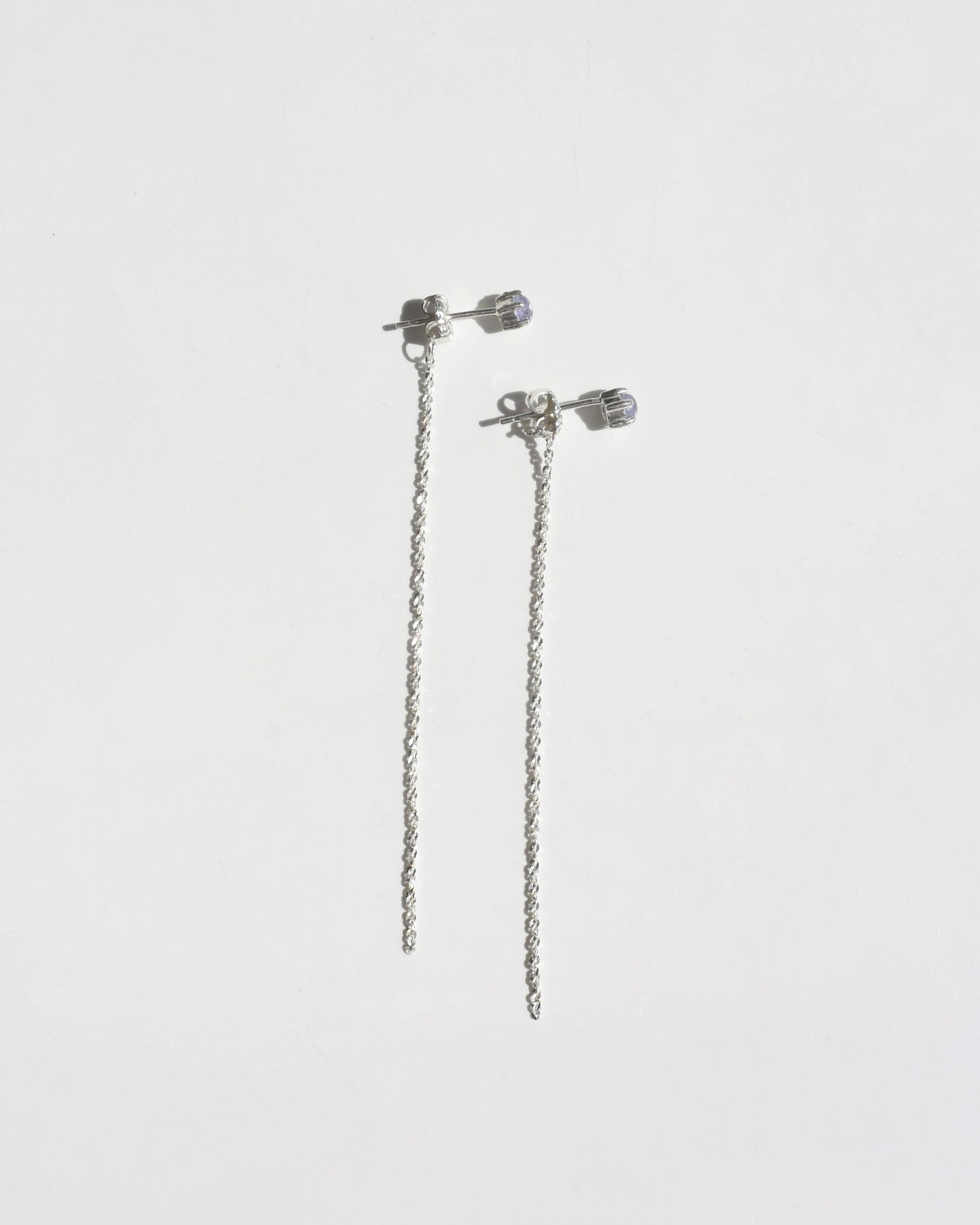 Silver〈Stone stud earrings〉-Tanzanite-