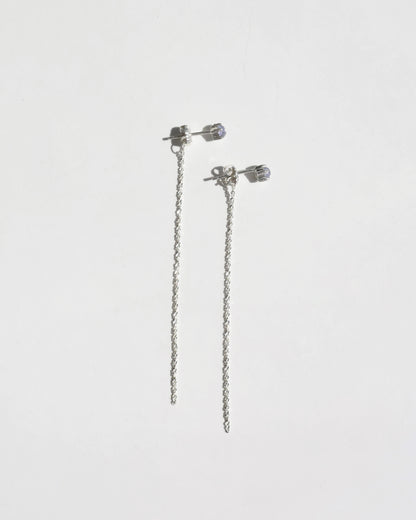 Silver〈Stone stud earrings〉-Tanzanite-