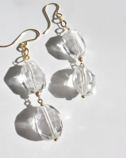 14KGF〈Crystal×Quartz〉Earrings