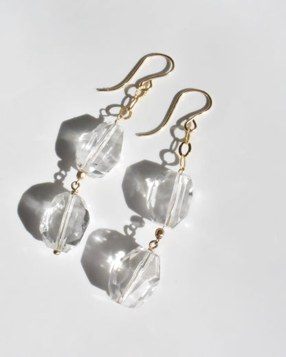 14KGF〈Crystal×Quartz〉Earrings