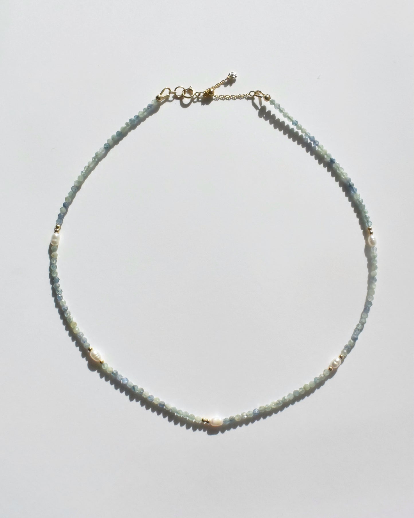 14KGF〈Earthing beads necklace〉Blue kyanite
