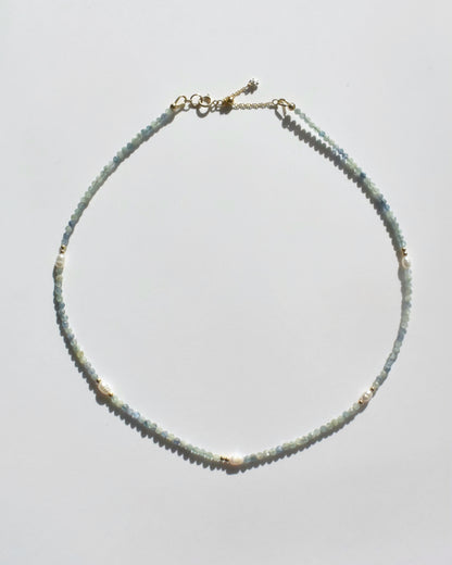 14KGF〈Earthing beads necklace〉Blue kyanite