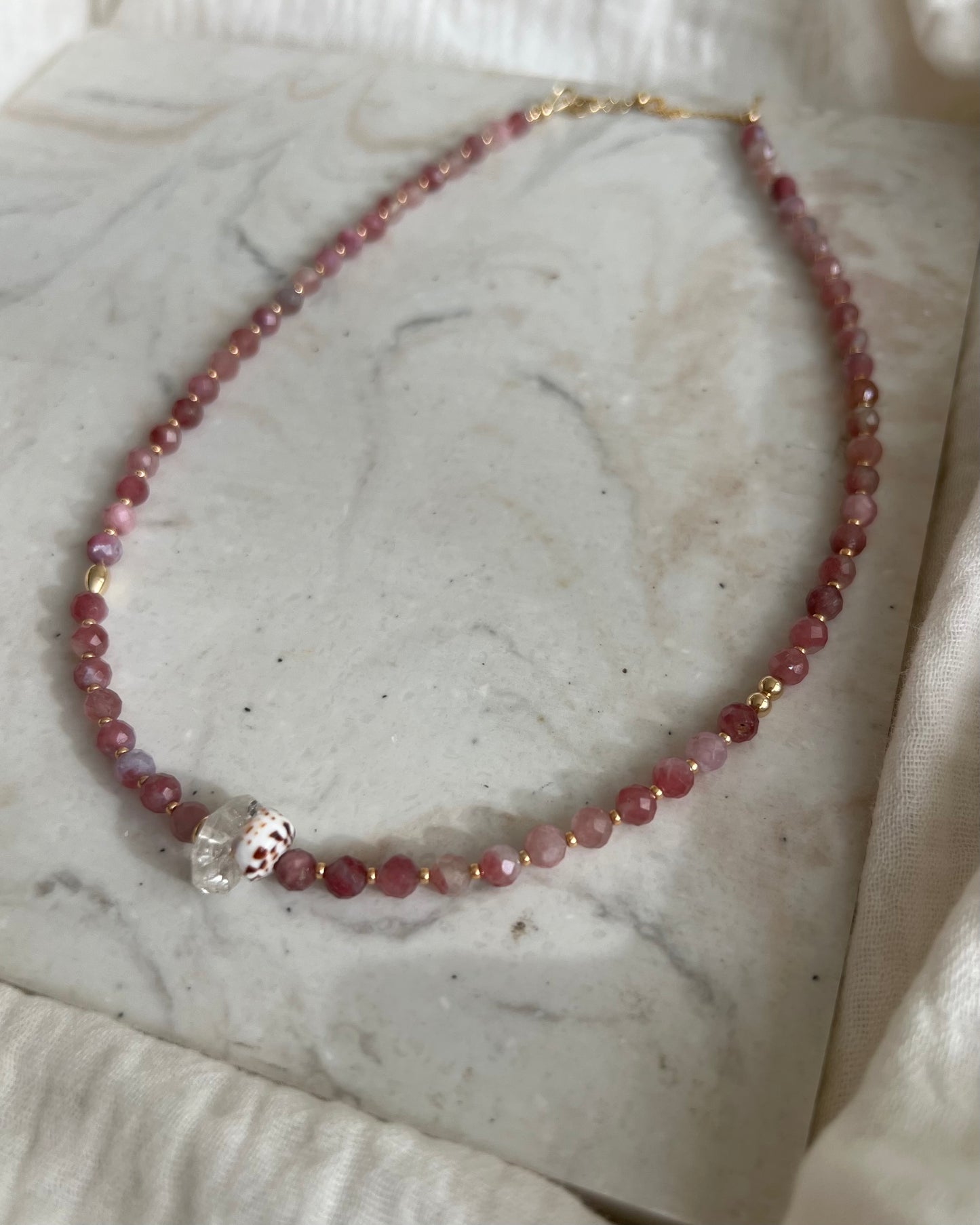 ［先行販売プライス］14KGF〈Earthing beads necklace〉Ruby