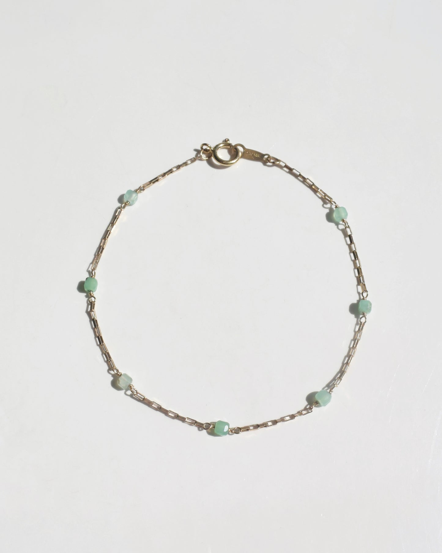 14KGF〈Station bracelet〉Chrysoprase