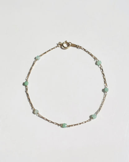 14KGF〈Station bracelet〉Chrysoprase