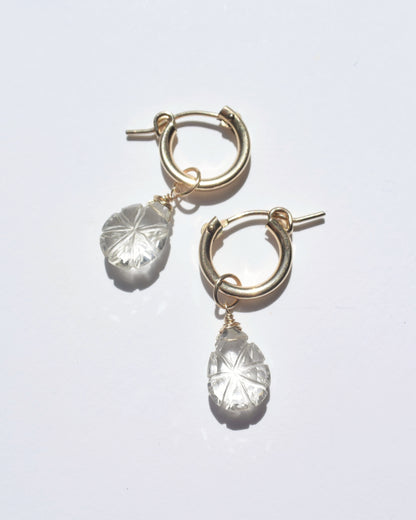 14KGF〈Crystal quartz〉Hoop earring