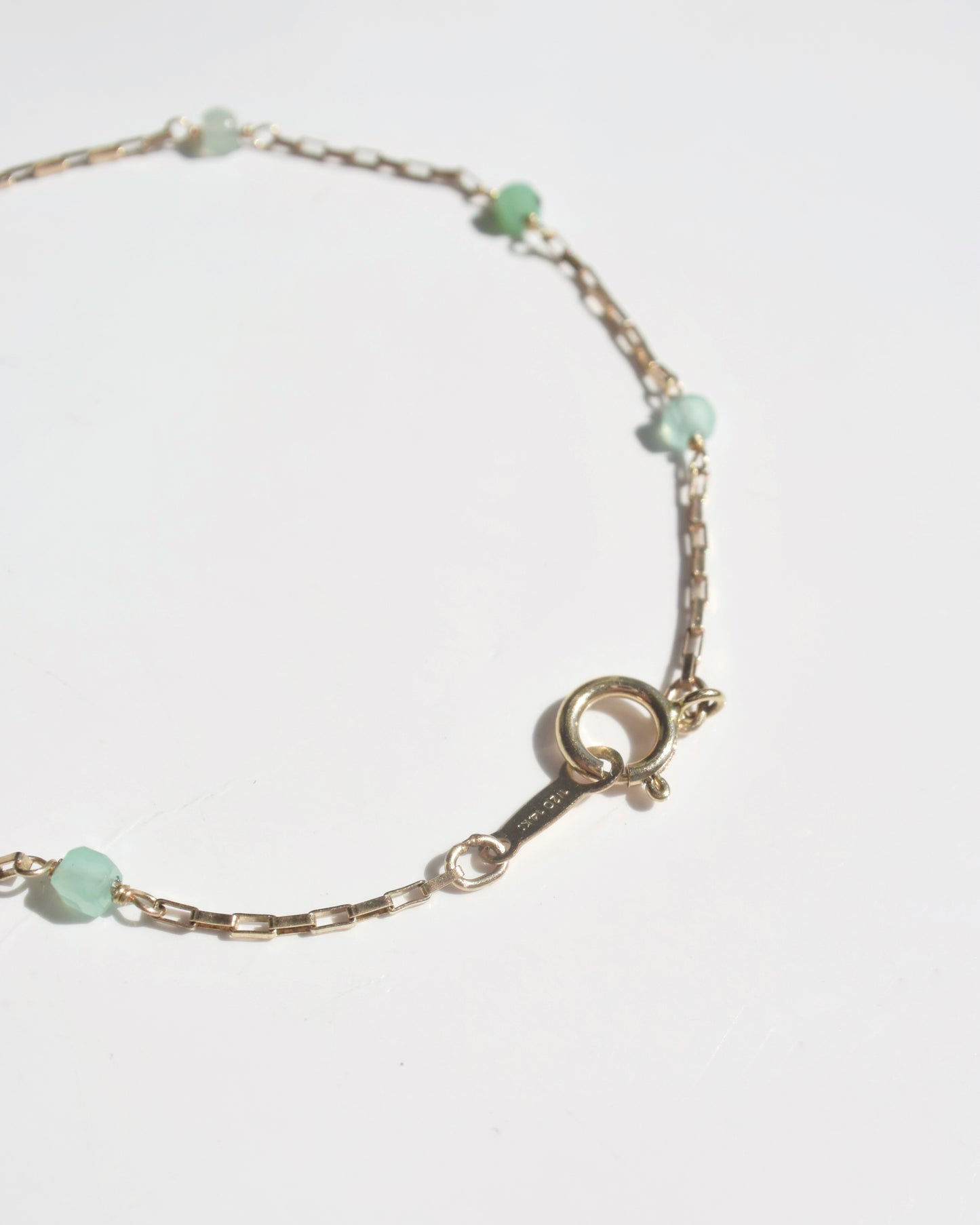 14KGF〈Station bracelet〉Chrysoprase