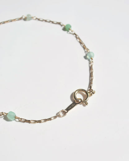 14KGF〈Station bracelet〉Chrysoprase
