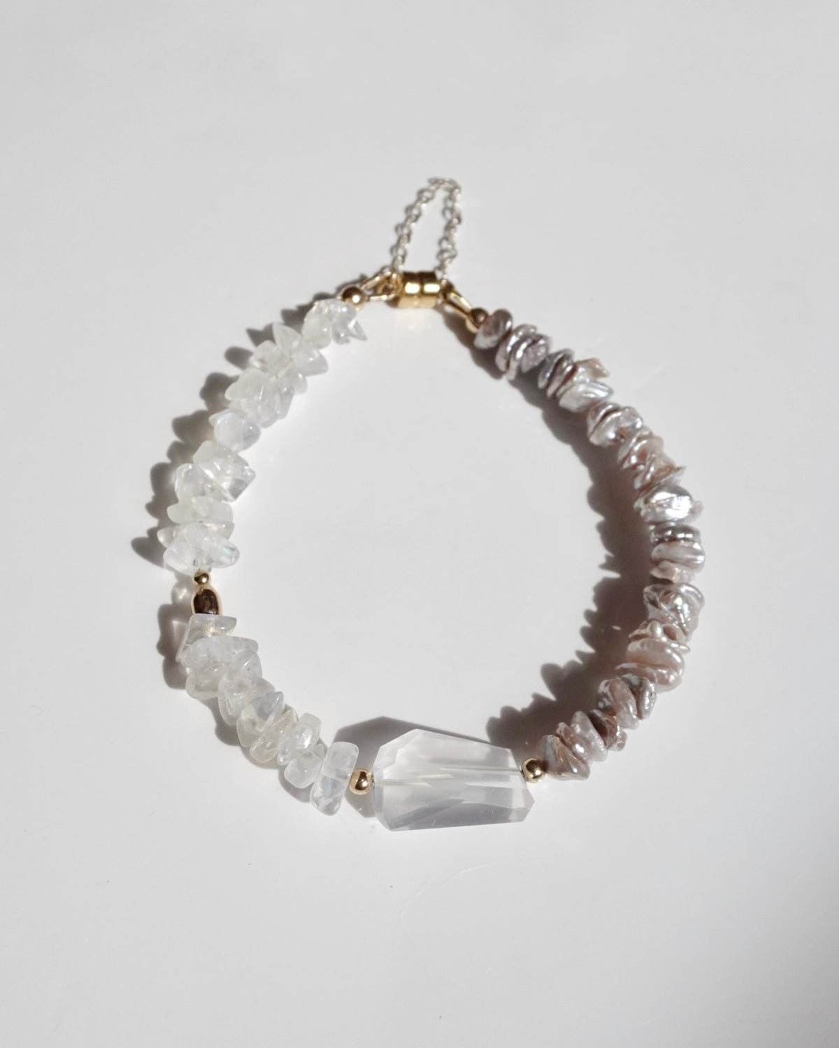 14KGF〈Magnet Bracelet〉Silk quartz
