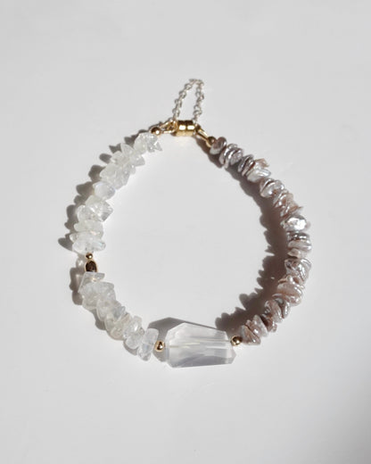 14KGF〈Magnet Bracelet〉Silk quartz