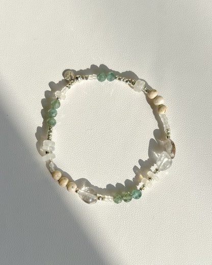 〈Rubber bracelet〉Green apatite