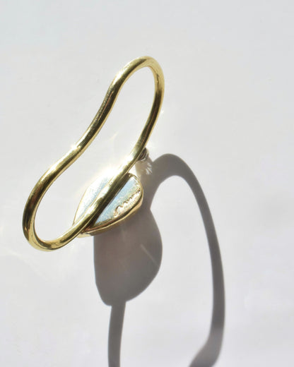 Brass＆Silver〈Two finger ring〉Hackmanite in matrix