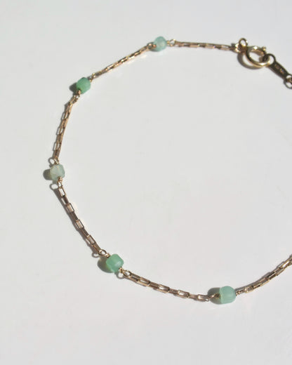 14KGF〈Station bracelet〉Chrysoprase