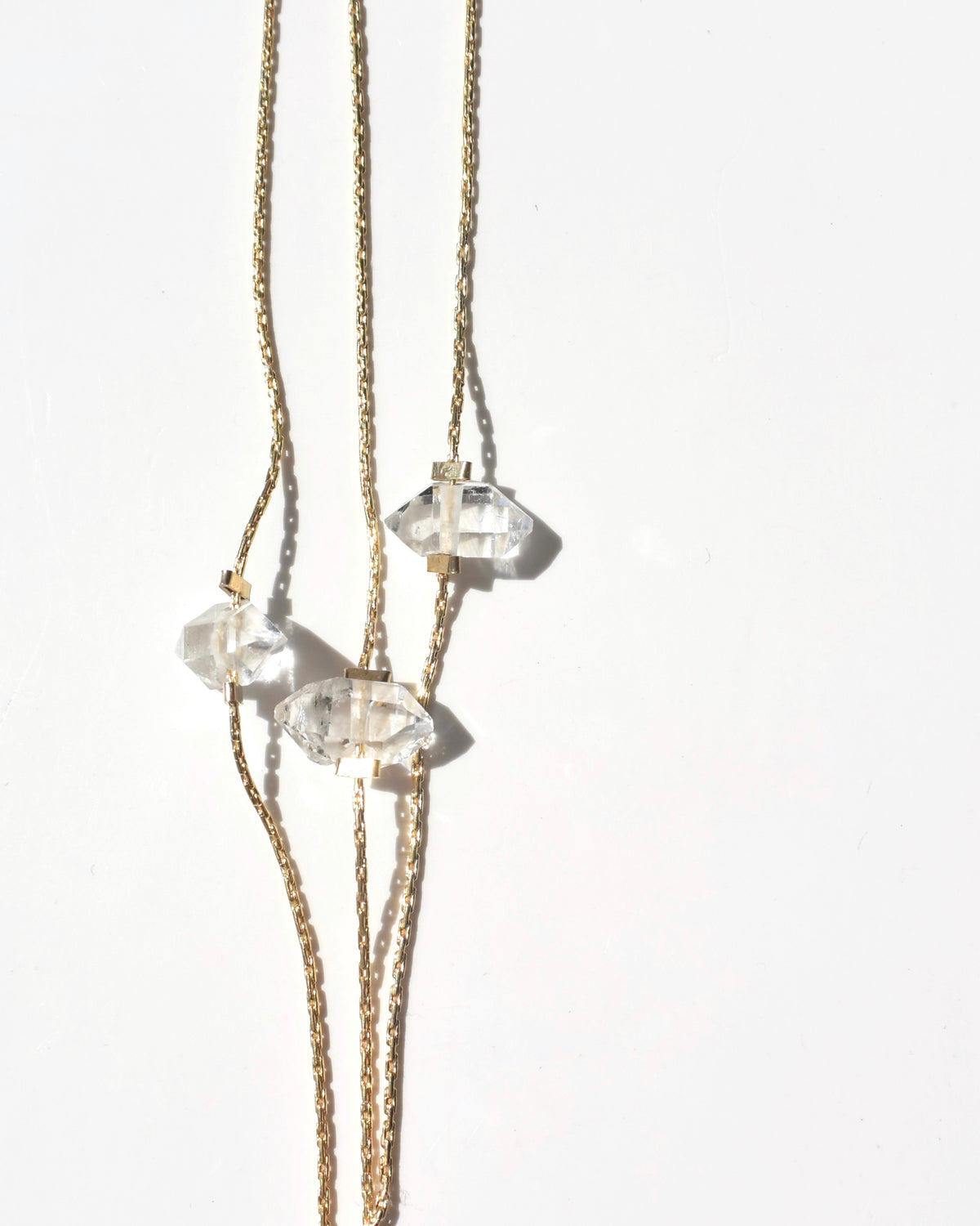 14KGF〈One point Bracelet〉Herkimer diamond – marino