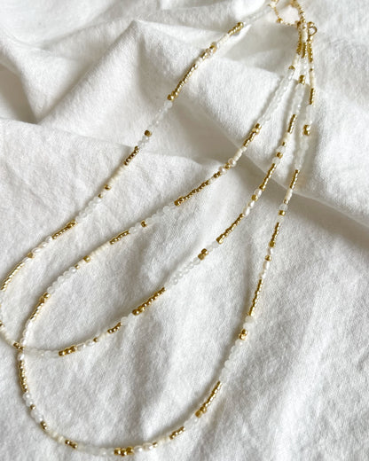 14KGF〈Earthing beads necklace〉Fresh water pearl