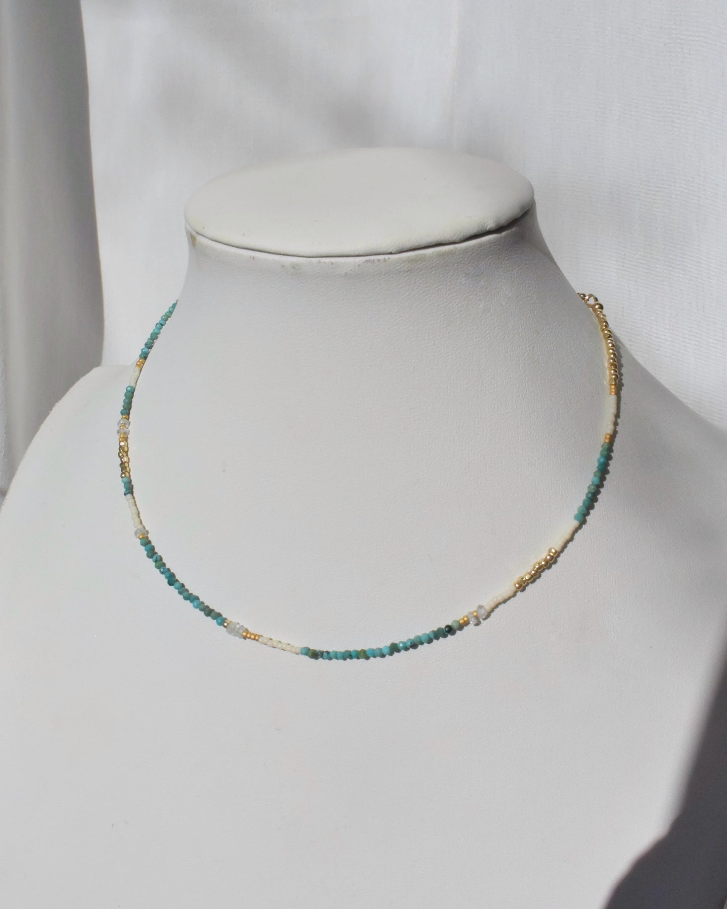 14KGF〈Earthing beads Necklace〉Turquoise