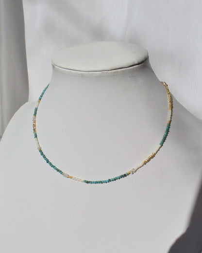 14KGF〈Earthing beads Necklace〉Turquoise