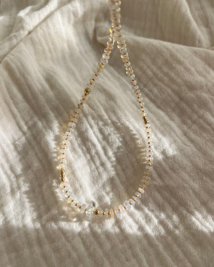 ［先行販売プライス］14KGF〈Earthing beads necklace〉Opal