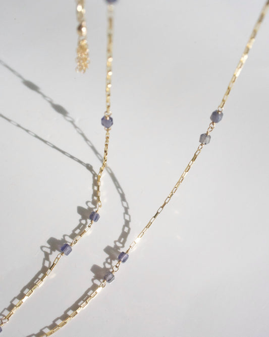 14KGF〈Station necklace〉Iolite