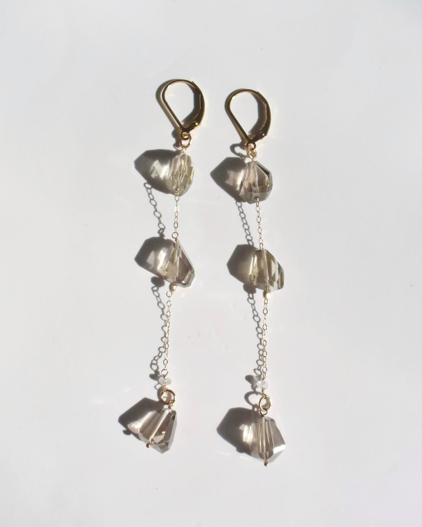 14KGF〈Smoky quartz〉Earrings