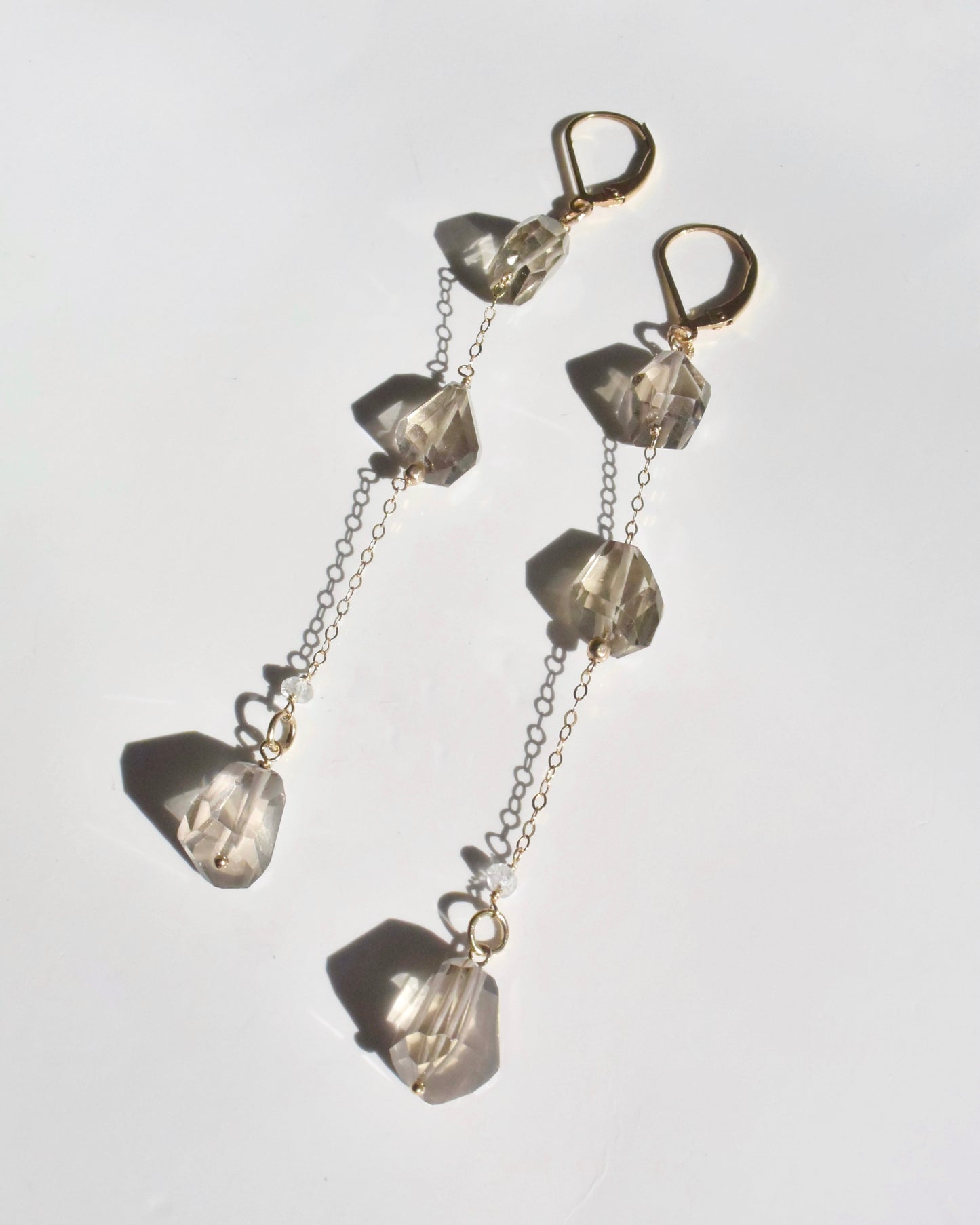 14KGF〈Smoky quartz〉Earrings