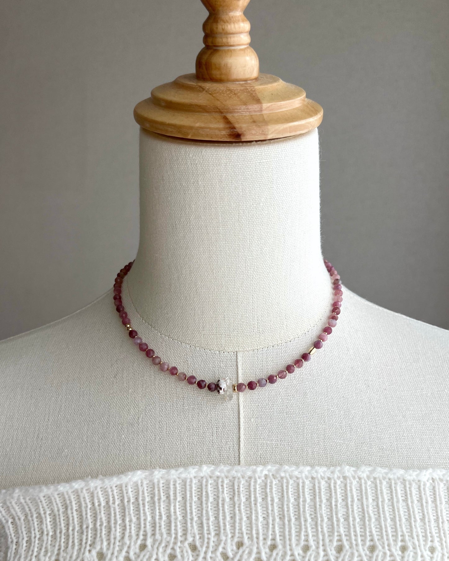 ［先行販売プライス］14KGF〈Earthing beads necklace〉Ruby