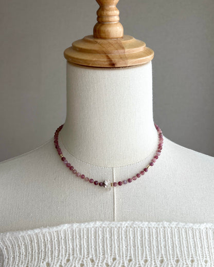 ［先行販売プライス］14KGF〈Earthing beads necklace〉Ruby