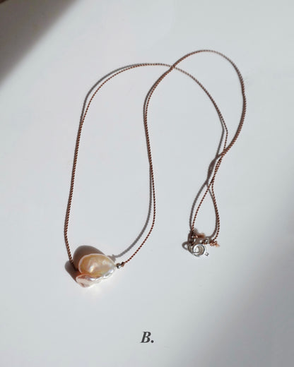 Cord〈Floating Pearl-Necklace-〉Fresh water pearl