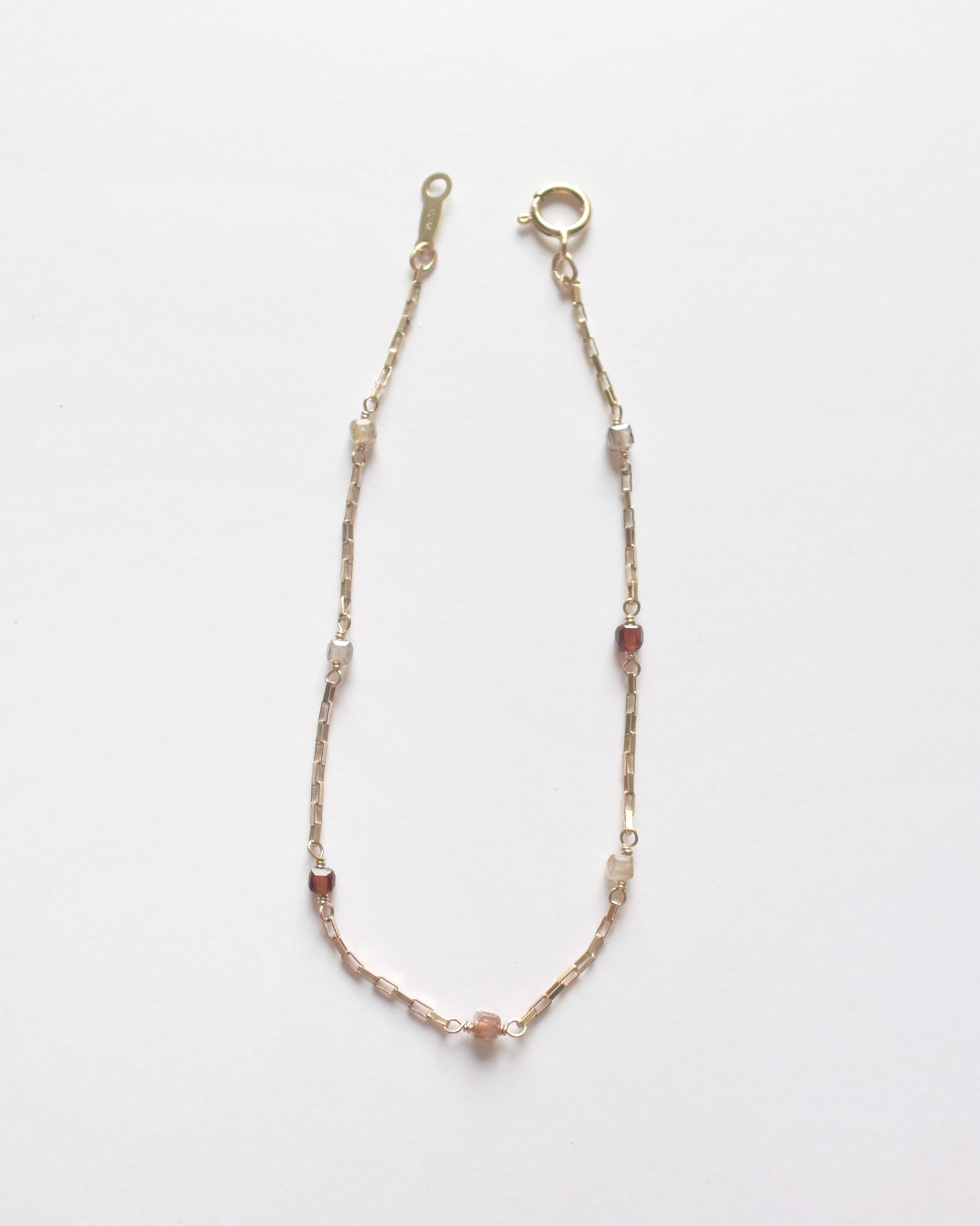 14KGF〈Station bracelet〉Brown zircon