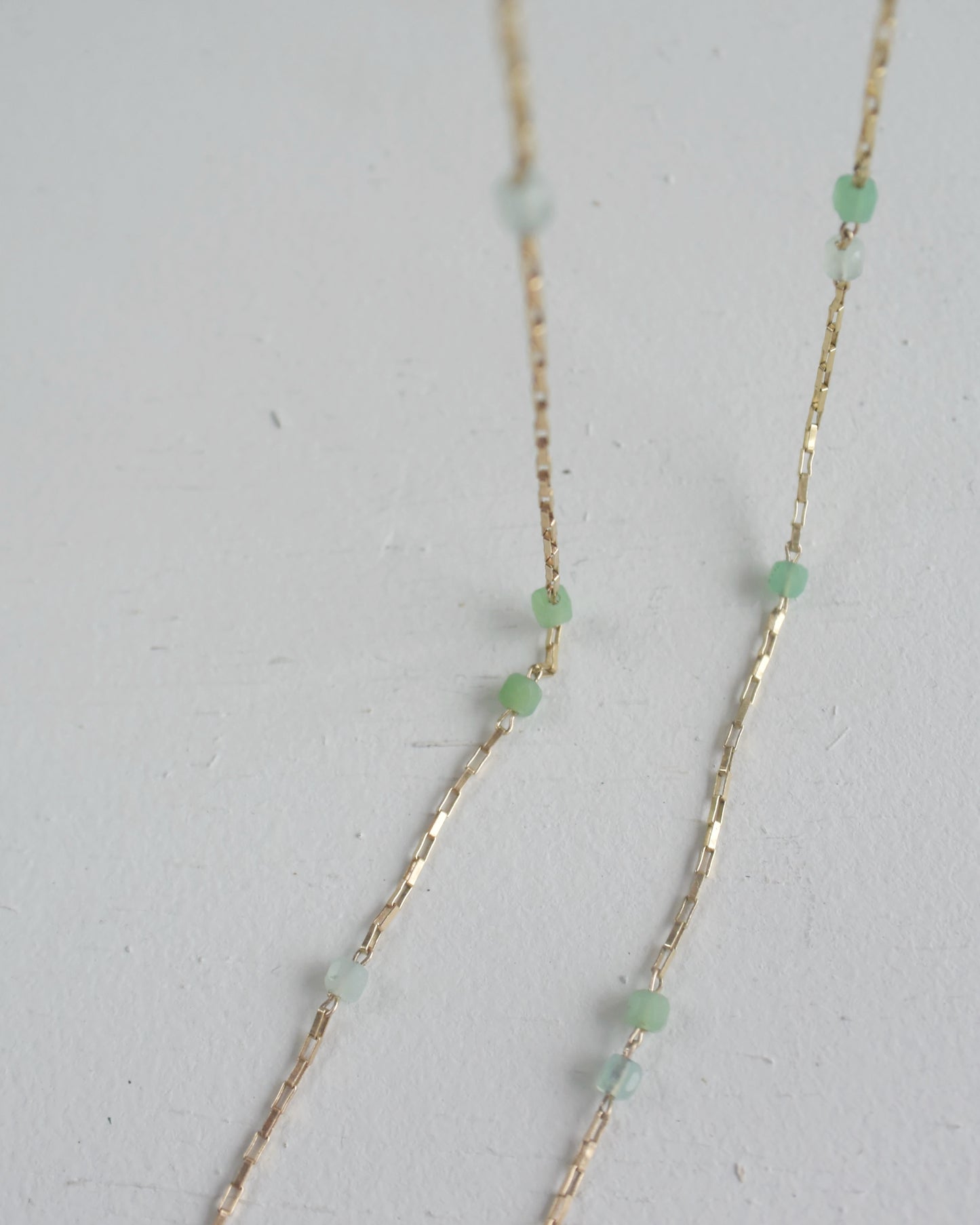 ［受注生産］ 14KGF〈Station necklace〉Chrysoprase