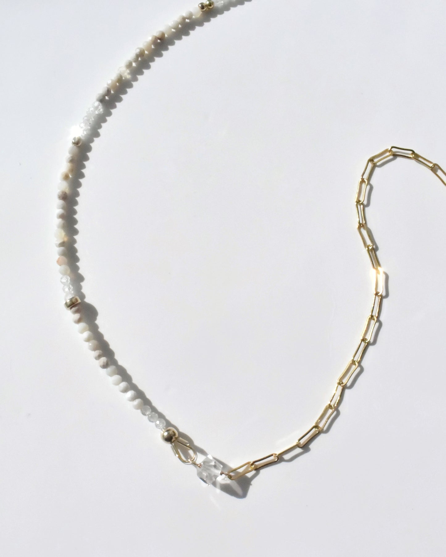 14KGF〈Herkimar diamond half chain 〉Necklace-Opal-