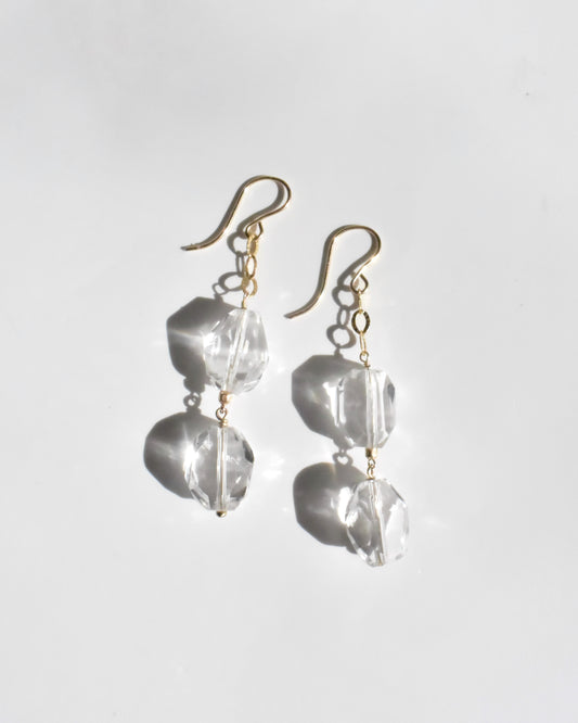 14KGF〈Crystal×Quartz〉Earrings