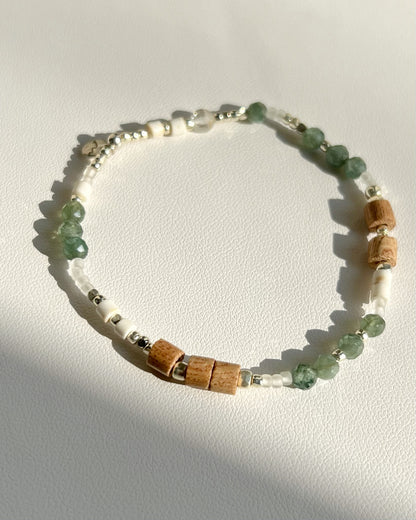 〈Rubber bracelet〉Green apatite