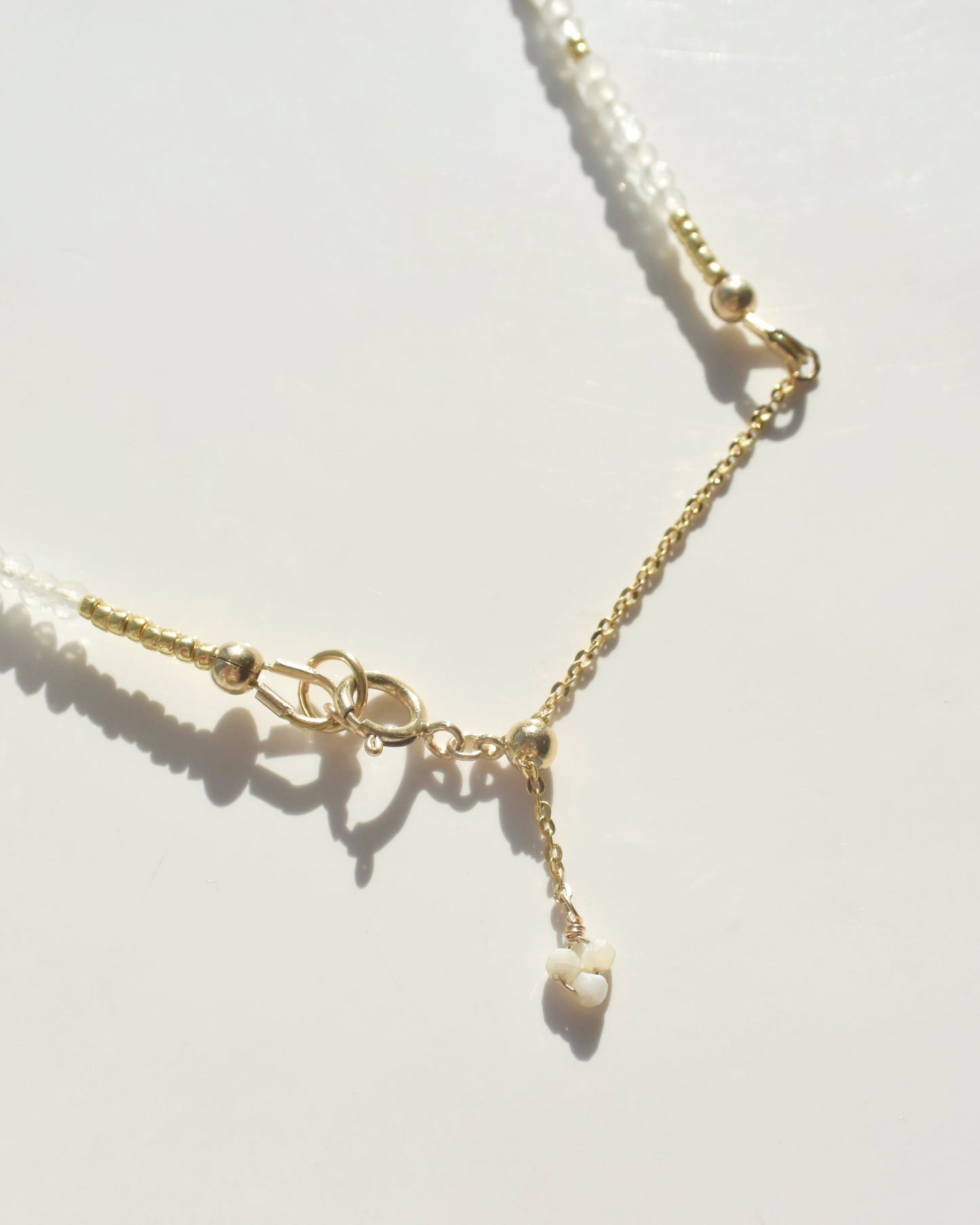 14KGF〈Earthing beads necklace〉Tanzanite×MOP