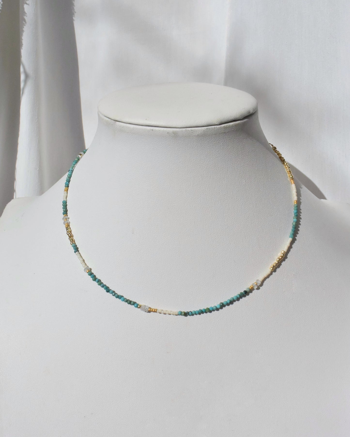 14KGF〈Earthing beads Necklace〉Turquoise