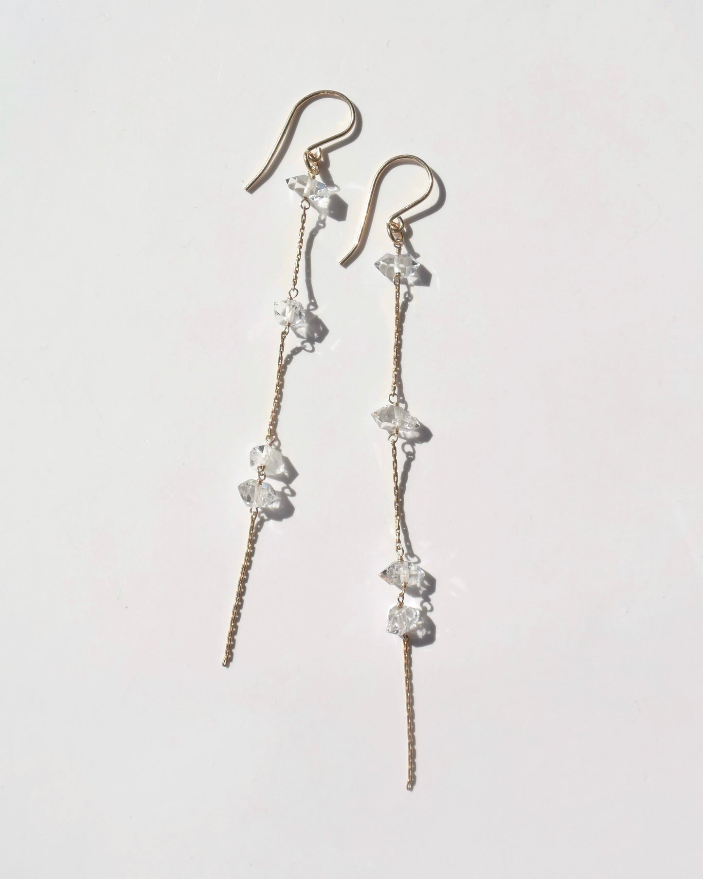 14KGF〈Herkimer diamond〉Earrings