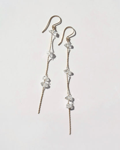 14KGF〈Herkimer diamond〉Earrings