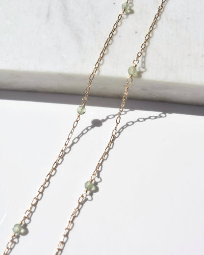 14KGF〈Station necklace〉Green apatite