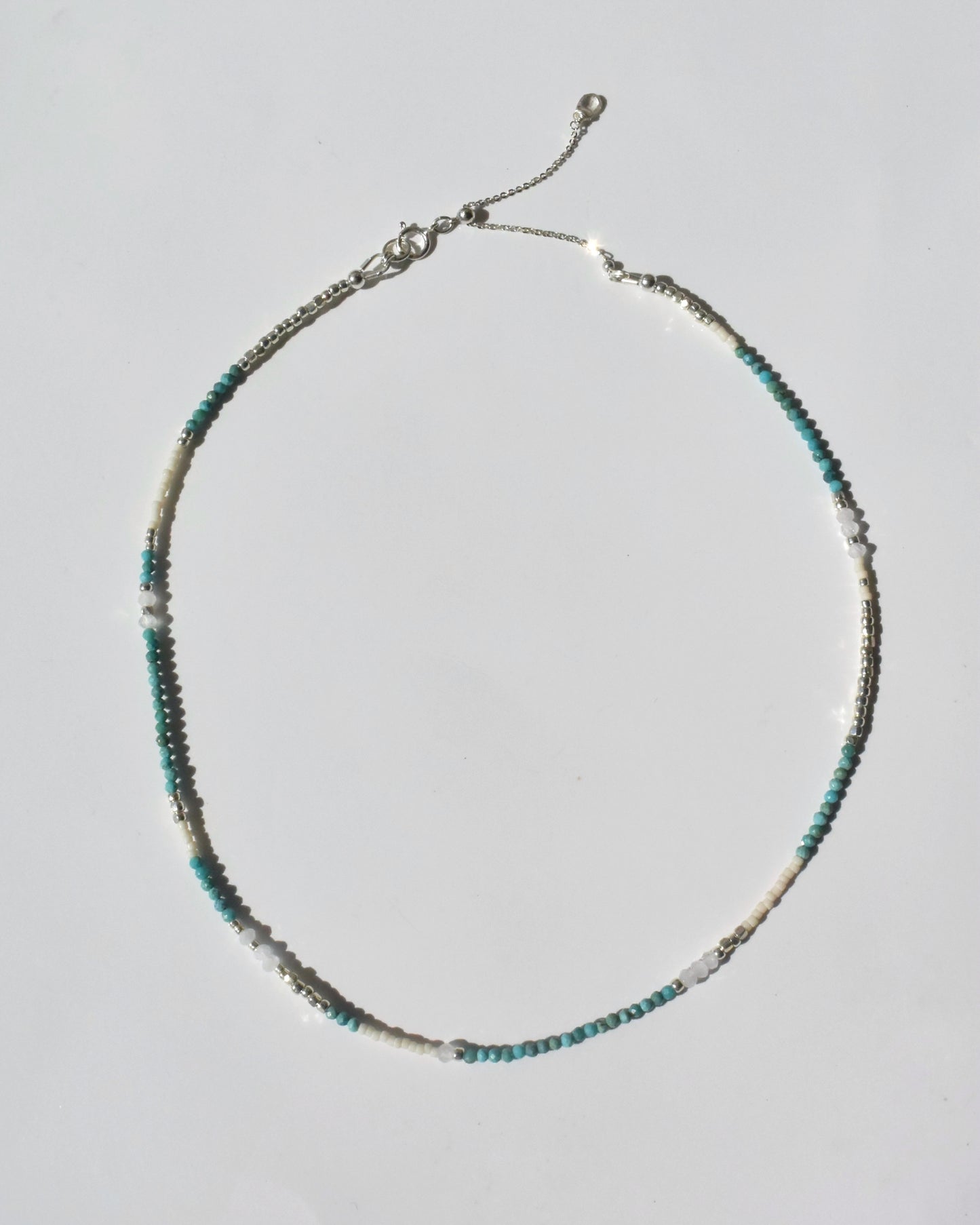 Silver〈Earthing beads Necklace〉Turquoise