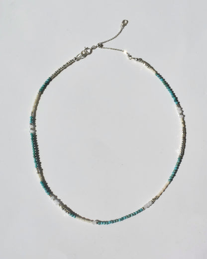 Silver〈Earthing beads Necklace〉Turquoise